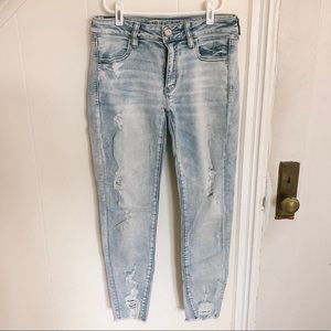 AE Jegging Crop Distressed Jeans